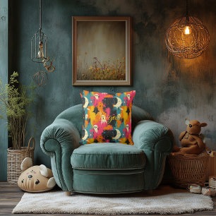 Almohada de Halloween de Vivid Haunts con fantasma