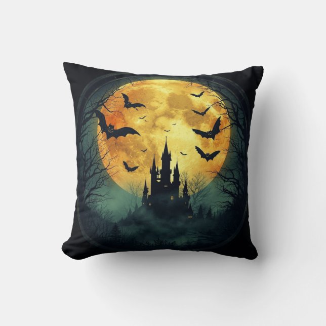 Almohada de Halloween del Castillo Embrujado (Anverso)