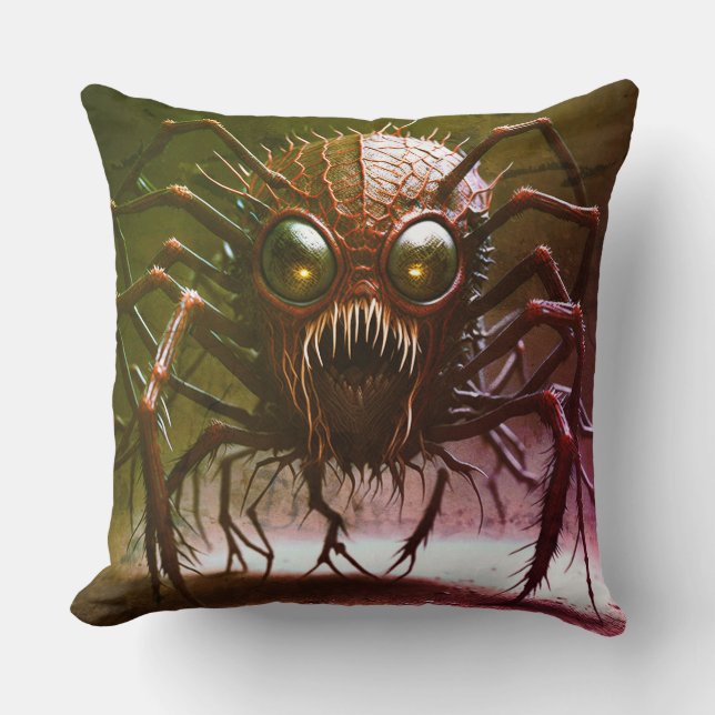 Almohada de Halloween del Monstruo Rojo (Anverso)