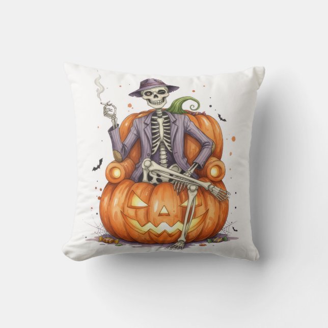 Almohada de Halloween para lanzar calabazas (Anverso)