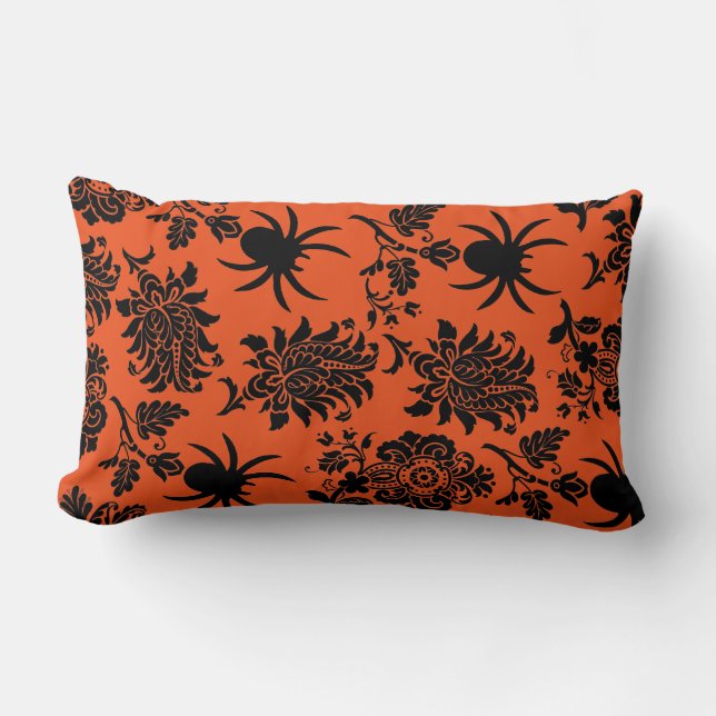 Almohada de Halloween Spider Damask (Anverso)