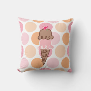 Almohada de helados y puntos de polka