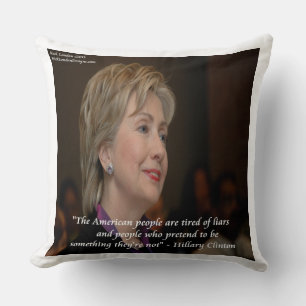 Almohada de Hillary Clinton enfadada con estadouni