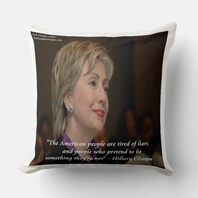 Almohada de Hillary Clinton enfadada con estadouni (Anverso)