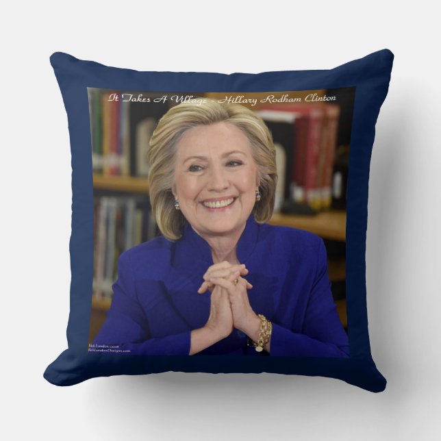 Almohada de Hillary & Village Quote 20x20 de algod (Anverso)