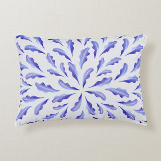Almohada de Hojas Botánicas Azules Modernas