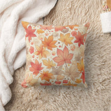 almohada de hojas de arce de otoño