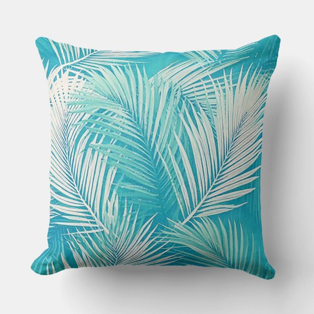 Almohada de hojas de palma Vibraciones Tropicales (Anverso)