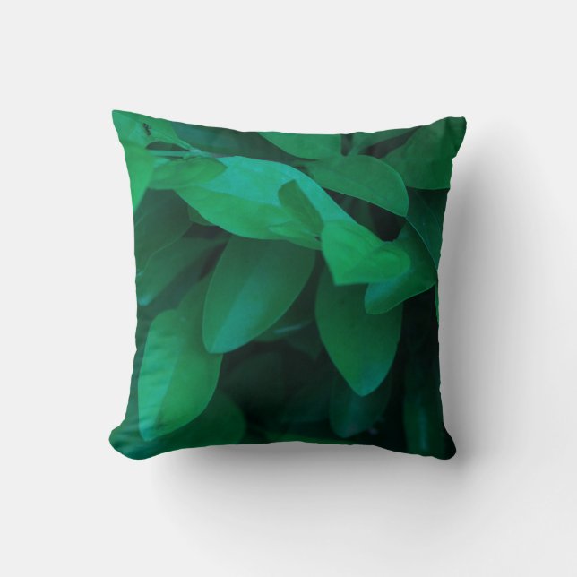 Almohada de hojas de planta verde pálido (Anverso)