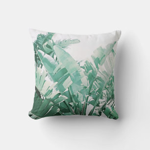 Almohada de hojas de plátano silvestre y palmera v