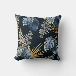 almohada de hojas oscuras plantas tropicales