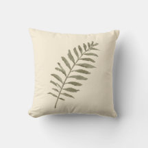Almohada de hojas verdes de acuarela botánica vint
