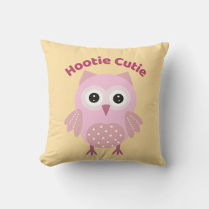 Almohada de Hootie Cutie Búho Rosa