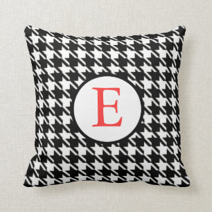 Almohada de Houndstooth con inicial