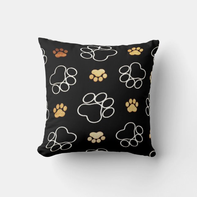 Almohada de huellas de perro (Anverso)