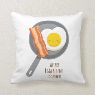 Almohada de huevo y tocino lindo Eggcellent Juntos