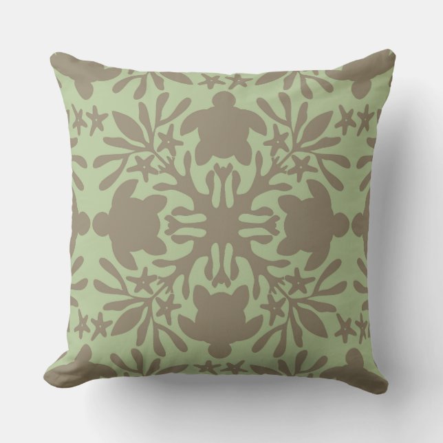 almohada de hule hawaiano tortuga marina honu (Anverso)