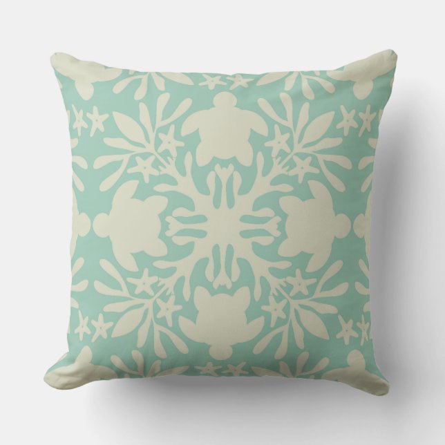 almohada de hule hawaiano tortuga marina honu (Anverso)
