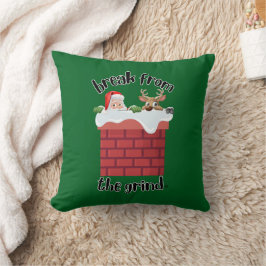 Almohada de humor de chimenea de Navidad