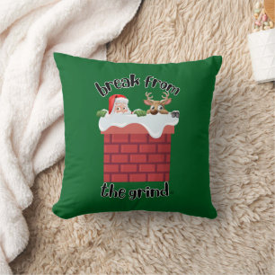 Almohada de humor de chimenea de Navidad