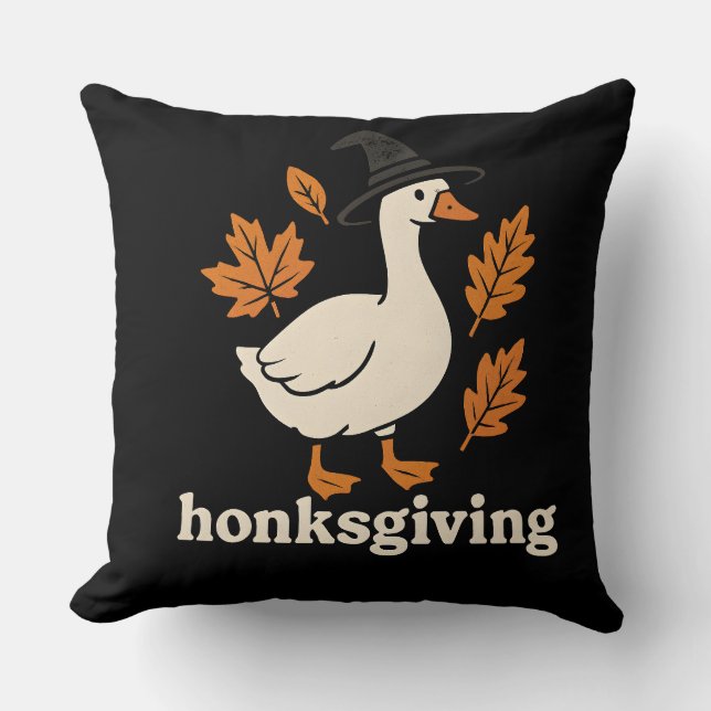 Almohada de humor de ganso de Acción de Gracias (Anverso)