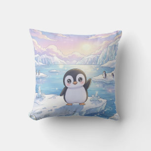 Almohada de iceberg de pingüino lindo