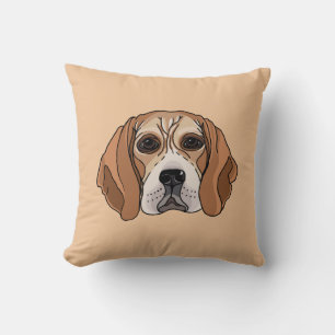 Almohada de ilustración de perro Beagle