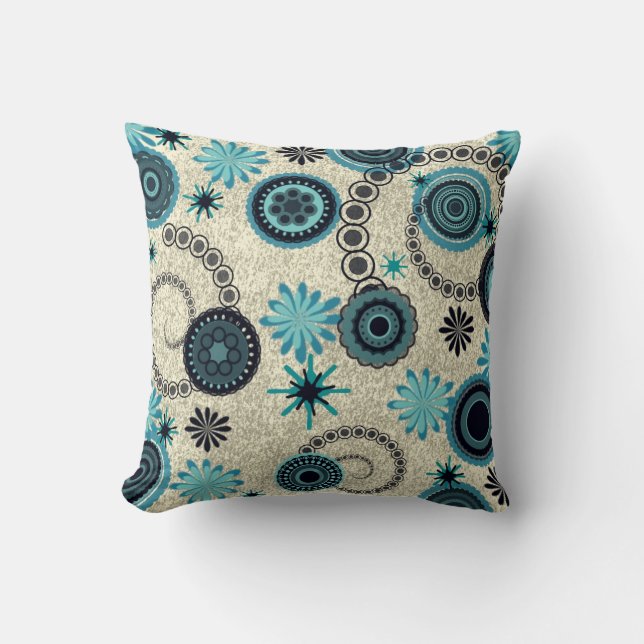 Almohada de impresión abstracta retro (Anverso)