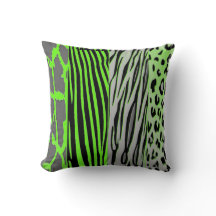Almohada De Impresión De Animales Verdes Neon Para