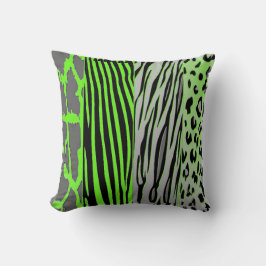 Almohada De Impresión De Animales Verdes Neon Para