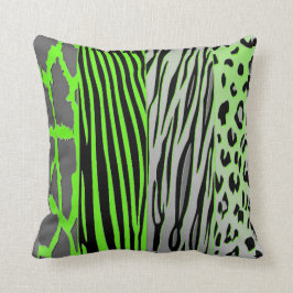 Almohada De Impresión De Animales Verdes Neon Para