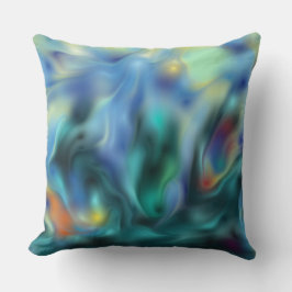 Almohada de impresión de arte abstracto azul