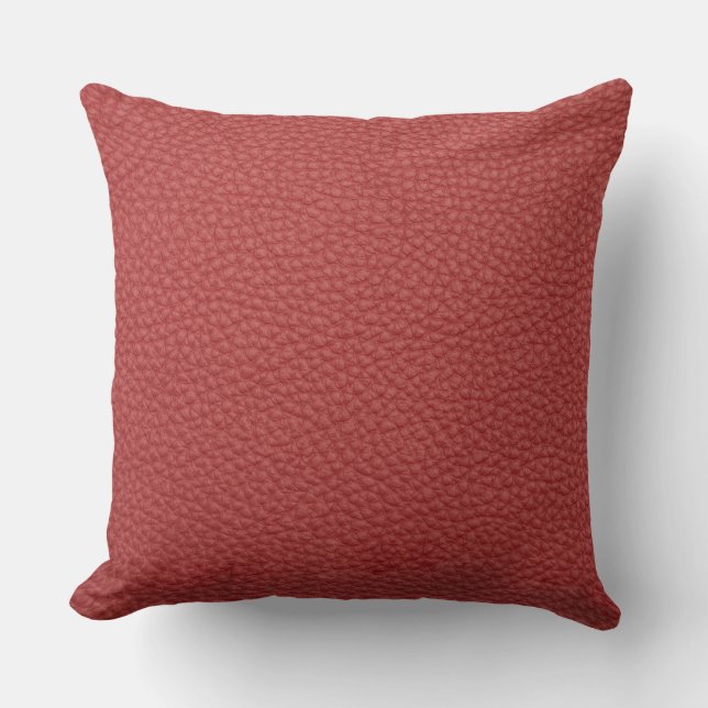 Almohada de impresión de cuero rojo Borgoña (Anverso)