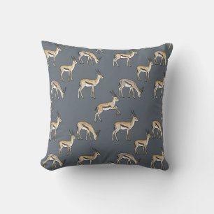 Almohada de impresión de gacela gris pizarra moder