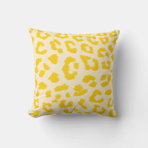Almohada de impresión de leopardo amarillo de mant