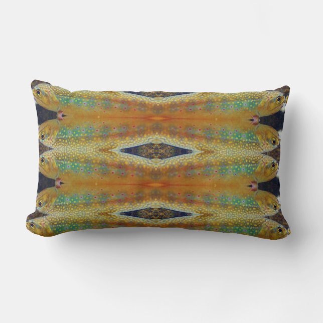 almohada de impresión de patrón de trucha rota (Anverso)