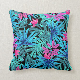 almohada de impresión tropical