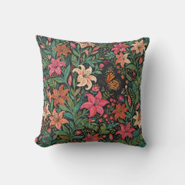 Almohada de Indian Lilies Butterfly Abstracta