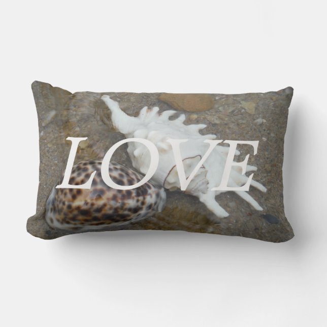 almohada de inspiración con conchas de amor en la  (Anverso)