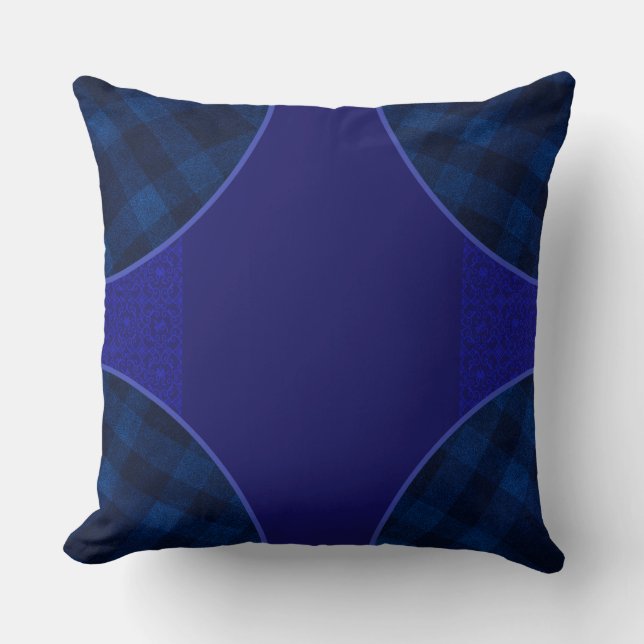 Almohada de intersección de un tono azul (Anverso)