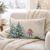 Almohada de invierno con nieve