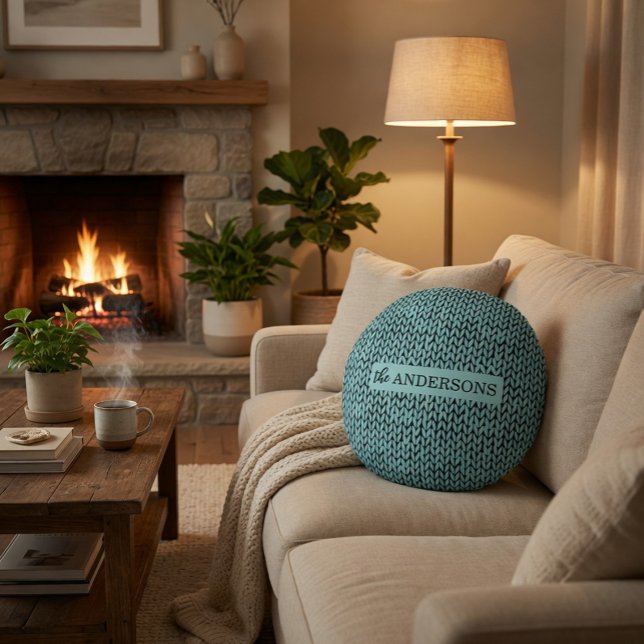 Almohada de invierno con patrón de punto cálido y  (Subido por el creador)