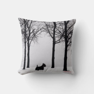 Almohada de invierno de Terrier Escocés