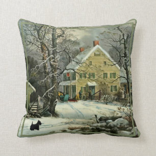 Almohada de invierno de Terrier Escocés