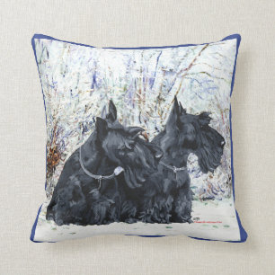 Almohada de invierno de Terrier Escocés