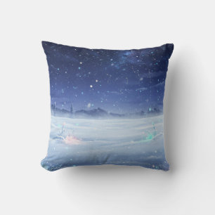 Almohada de Invierno Nocturna Estrellada