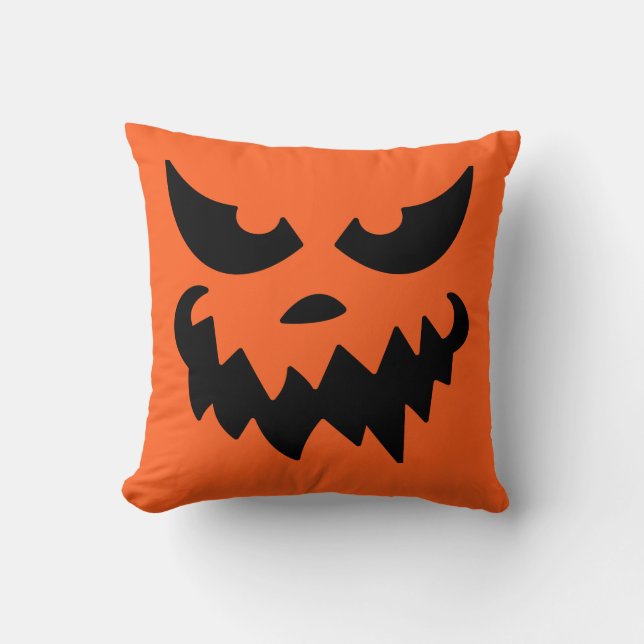 Almohada de Jack O Lantern con cara de calabaza (Anverso)