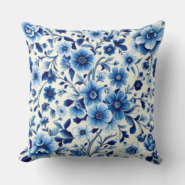 almohada de jardín botánico índigo (Anverso)