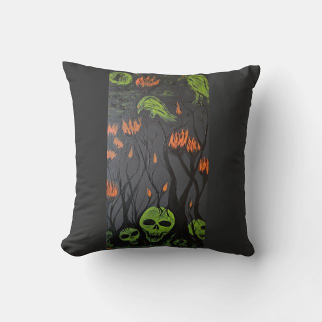 Almohada de jardín de cráneos de DG Paintings (Anverso)