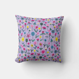 Almohada de jardín de flores de lila